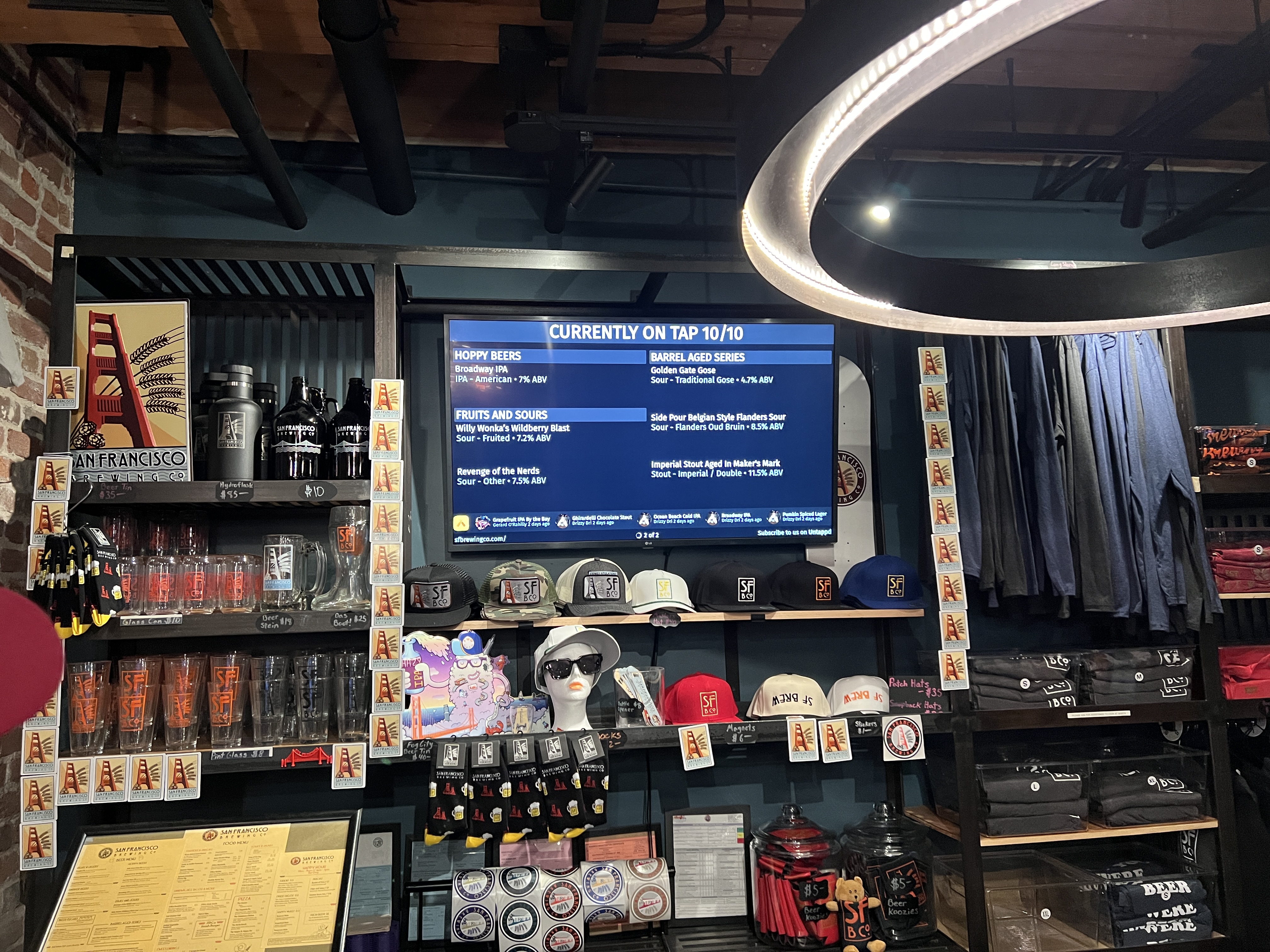 Digital Menu on a TV at a bar